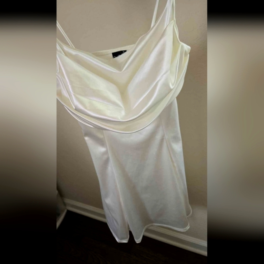 Windsor Elegant White Satin Dress